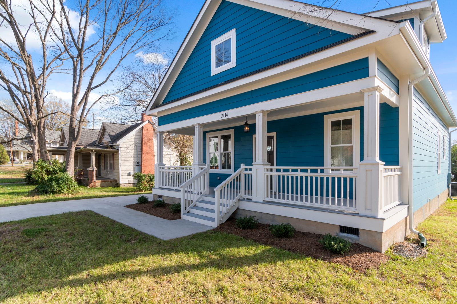 Suburban home with a front porch